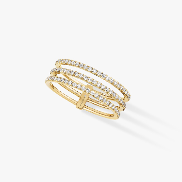 Gatsby 3 Rows Yellow Gold For Her Diamond Ring 05439-YG