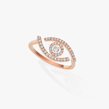 Кольцо Для нее Розовое золото Бриллиантами Кольцо Lucky Eye с бриллиантовым паве 10037-PG