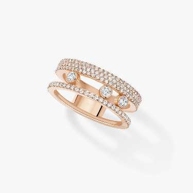 Кольцо Для нее Розовое золото Бриллиантами Move Romane Pavée  07128-PG