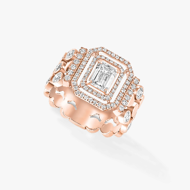 D-Vibes Multi-Row Ring Pink Gold For Her Diamond Ring 12445-PG