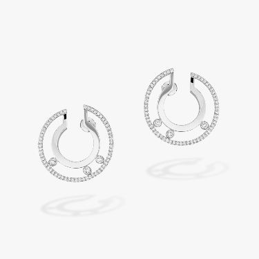 Move Romane Small Hoop White Gold For Her Diamond Earrings 06689-WG
