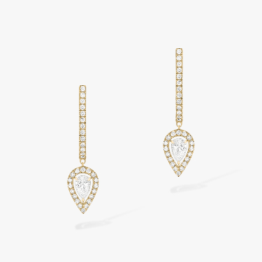 Joy Hoop Earrings Pear Diamond 2x0.10ct Yellow Gold For Her Diamond Earrings 07480-YG