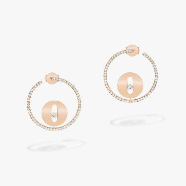 Créoles Lucky Move SM Pink Gold For Her Diamond Earrings 07515-PG