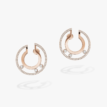 Move Romane Hoop Pink Gold For Her Diamond Earrings 06689-PG