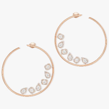 My Twin XXL hoops Pink Gold For Her Diamond Earrings 11734-PG