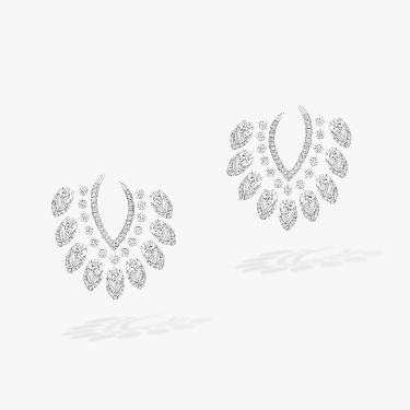 Boucles d'oreilles Femme Or Blanc Diamant Desert Bloom L 07362-WG