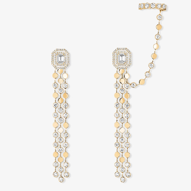 Earrings For Her Yellow Gold Diamond D-Vibes Multi-Row earrings 12432-YG
