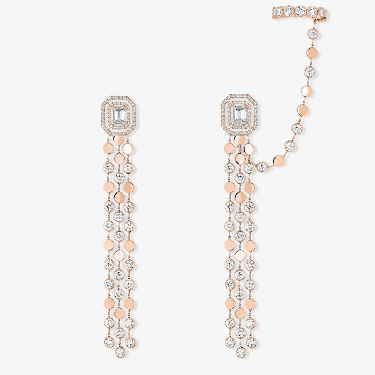 D-Vibes Multi-Row earrings Pink Gold For Her Diamond Earrings 12432-PG