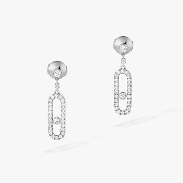 Dormeuses Move Uno White Gold For Her Diamond Earrings 05631-WG