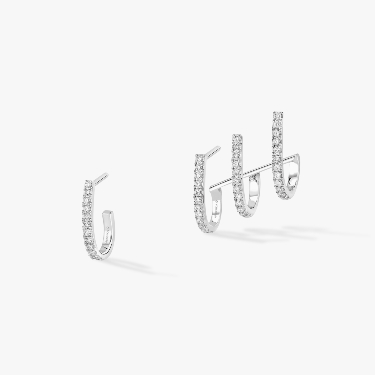 Multi-Creolen Gatsby Für sie Diamant Ohrringe Weißgold 06503-WG