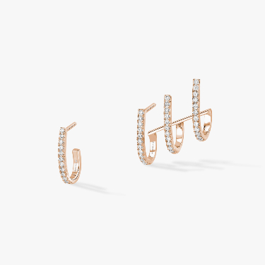 Multi-Créoles Gatsby Pink Gold For Her Diamond Earrings 06503-PG
