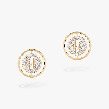 Lucky Move Diamond Pavé Stud Yellow Gold For Her Diamond Earrings 11572-YG