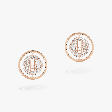 Lucky Move Diamond Pavé Stud Pink Gold For Her Diamond Earrings 11572-PG