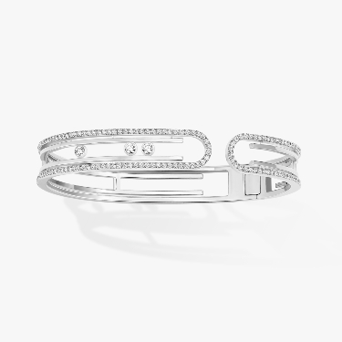 Bracelet Femme Or Blanc Diamant Bangle Move 10th 11426-WG