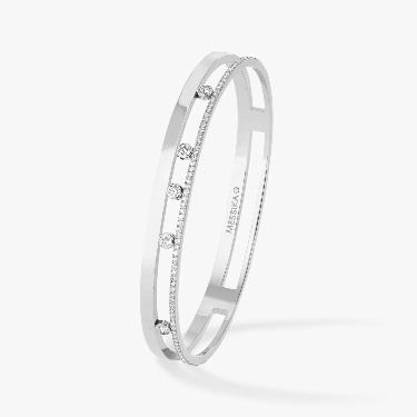 Bracelet Femme Or Blanc Diamant Bangle Move Romane  06514-WG