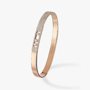 Bracelet For Her Pink Gold Diamond Move Noa Bangle SM Pavé 10093-PG