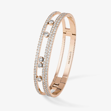 Move Romane Large Pavé Bangle Pink Gold For Her Diamond Bracelet 06733-PG