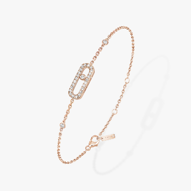 Bracelet For Her Pink Gold Diamond Move Uno Pavé 04706-PG