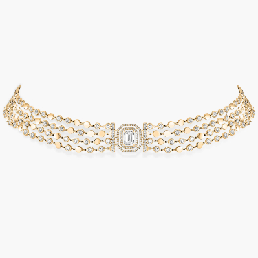 D-Vibes Multi-Row Necklace Yellow Gold For Her Diamond Necklace 12434-YG