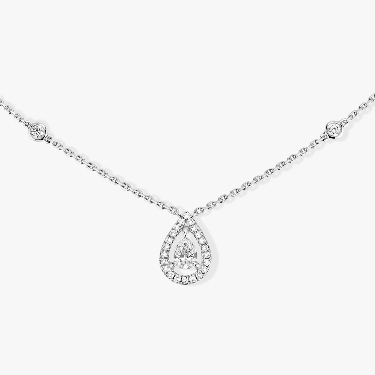 Collier Femme Or Blanc Diamant Joy Diamant Poire 0,25ct 05224-WG
