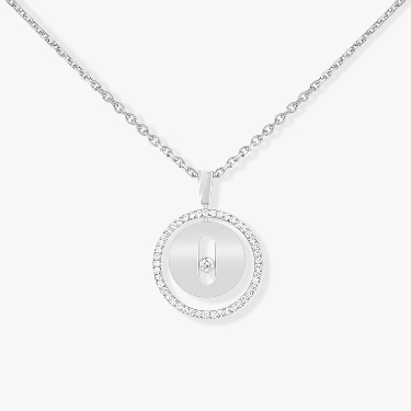 Necklace For Her White Gold Diamond Lucky Move SM 07396-WG