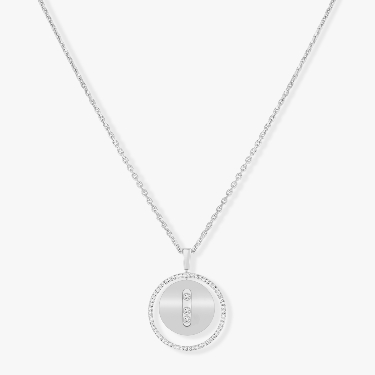 Necklace For Her White Gold Diamond Lucky Move MM 07394-WG