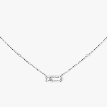 Necklace For Her White Gold Diamond Move Uno Pavé 04708-WG