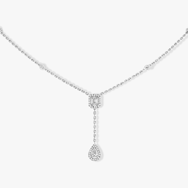 My Twin Tie 0.10ct x2 White Gold For Her Diamond Necklace 06693-WG