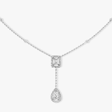 Necklace For Her White Gold Diamond My Twin Tie 0.40ct x2 06779-WG