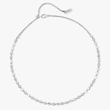 Collier Femme Or Blanc Diamant D-Vibes PM 12351-WG