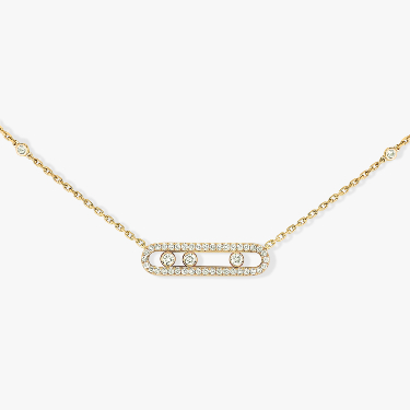 Necklace For Her Yellow Gold Diamond Baby Move Pavé 04322-YG
