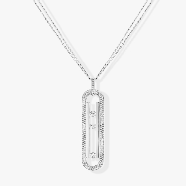 Sautoir Move 10th Anniversary White Gold For Her Diamond Necklace 07228-WG