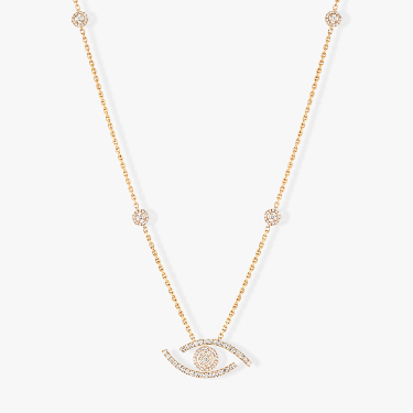 Lucky Eye Diamond Pavé Long Necklace Yellow Gold For Her Diamond Necklace 11570-YG