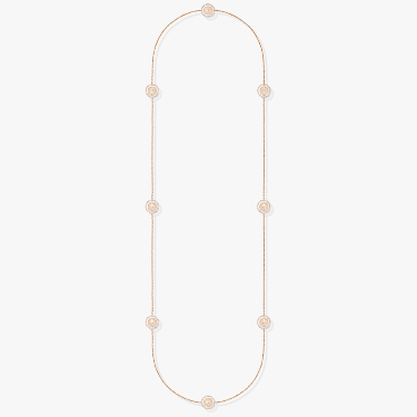 Lucky Move Long Necklace Pink Gold For Her Diamond Necklace 11370-PG