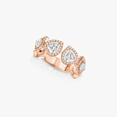 Joy Cœur Multi Wedding Ring Pink Gold For Her Diamond Ring 12471-PG
