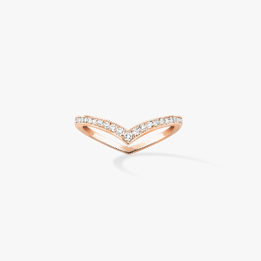 Ring For Her Pink Gold Diamond Fiery Diamond Pavé Wedding Ring 12088-PG