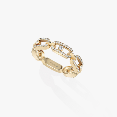 Ring For Her Yellow Gold Diamond Move Link Multi Pavé 12012-YG