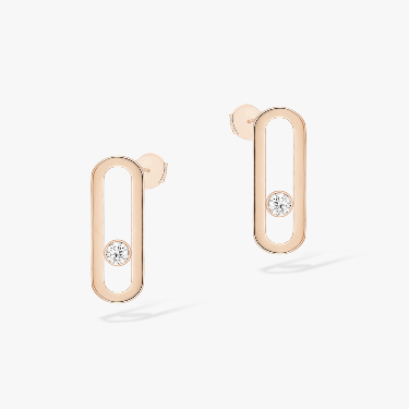 Earrings For Her Pink Gold Diamond Move Uno 12182-PG