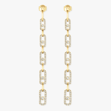 Earrings For Her Yellow Gold Diamond Move Link Multi Pendant Earrings 12011-YG