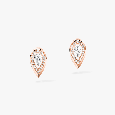 Earrings For Her Pink Gold Diamond Fiery 0.10ct 12809-PG