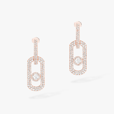 So Move XL Diamond Pavé Pendant Earrings Pink Gold For Her Diamond Earrings 13123-PG