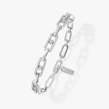 Bracelet Femme Or Blanc Diamant Move Link Multi 12187-WG