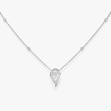 Necklace For Her White Gold Diamond Fiery 0.10ct 12611-WG