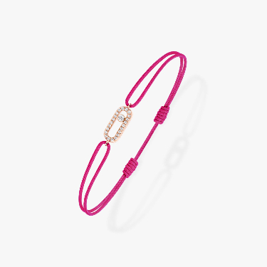 Move Uno Pink Cord Bracelet Pink Gold For Her Diamond Bracelet 13290-PG
