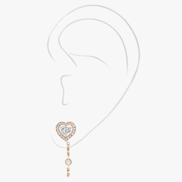 Joy cœur 0.15-carat single diamond chain earring Pink Gold For Her Diamond Earrings 11557-PG