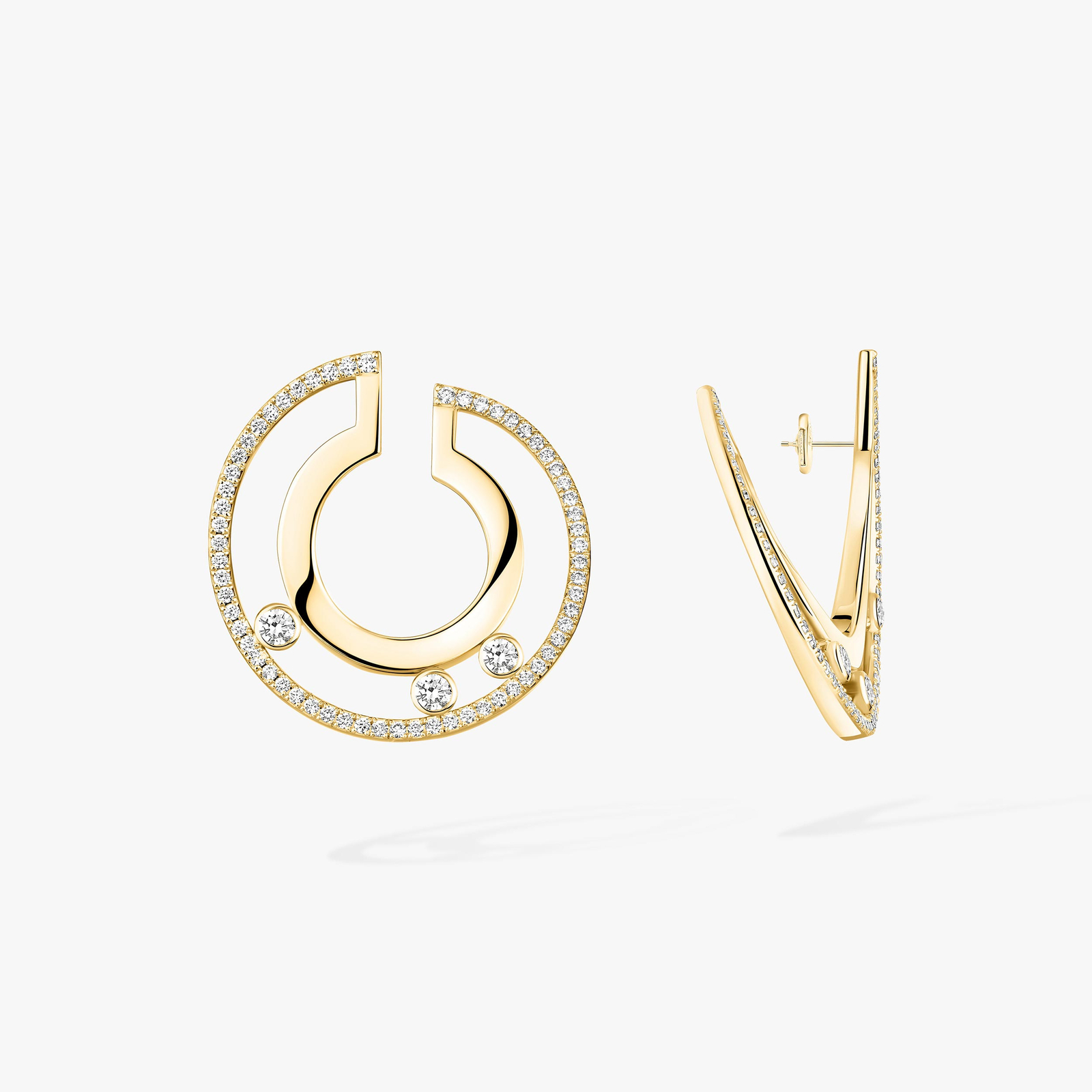 Orecchini Donna Oro giallo Diamante Orecchini a cerchio piccoli Move Romane 06689-YG