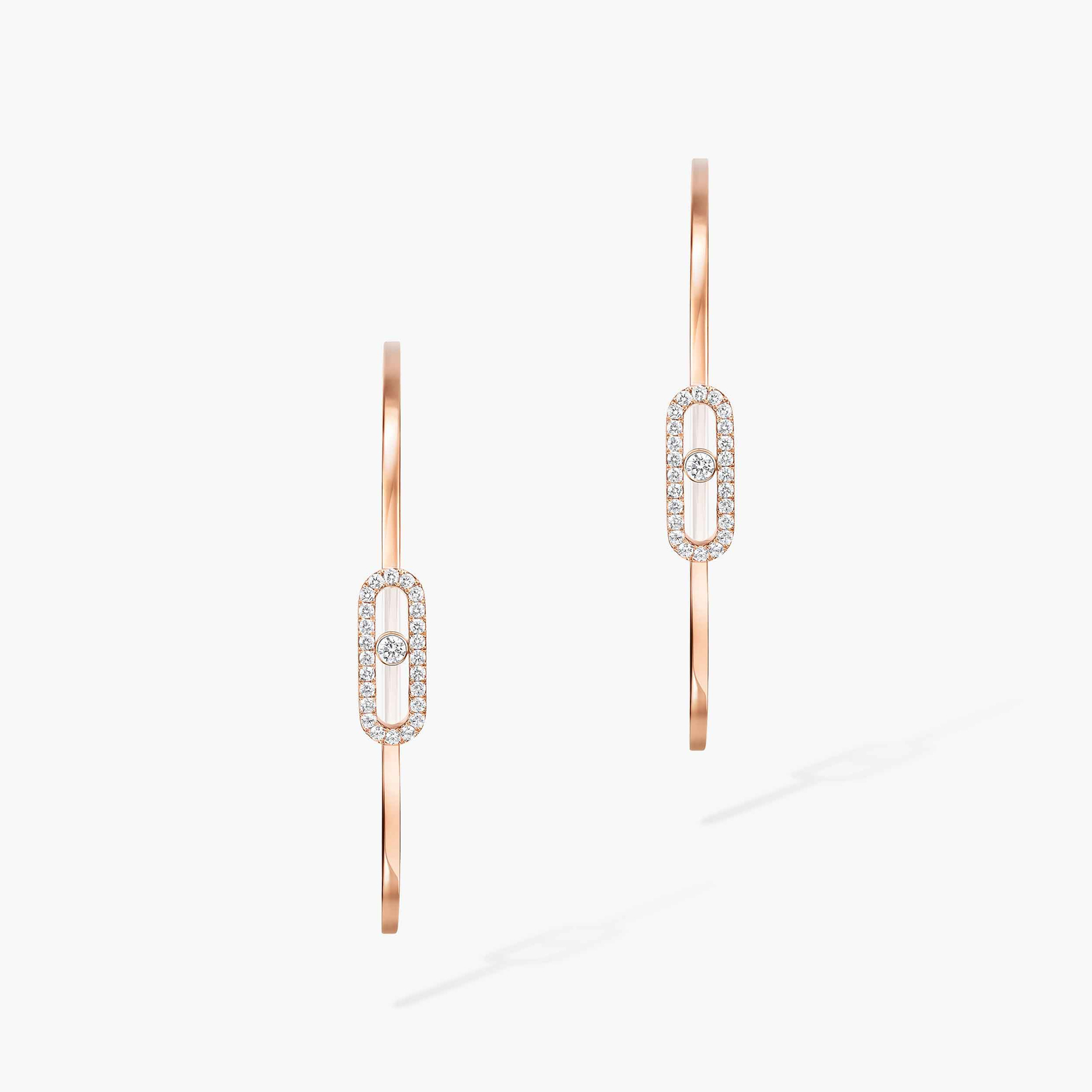 Pendiente Mujer Oro rosa Diamante Pendientes de aro Move Uno GM 12468-PG