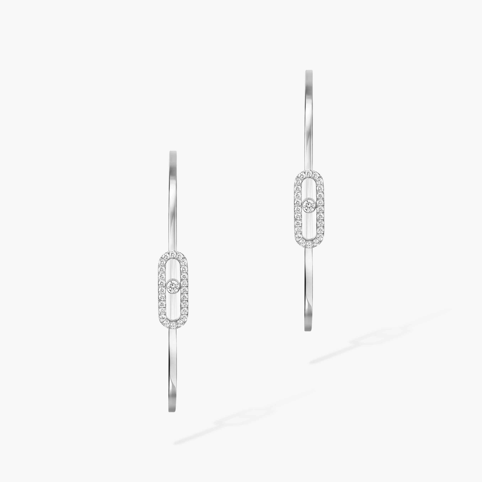Move Uno Large Hoop Earrings White Gold For Her Diamond Earrings 12468-WG