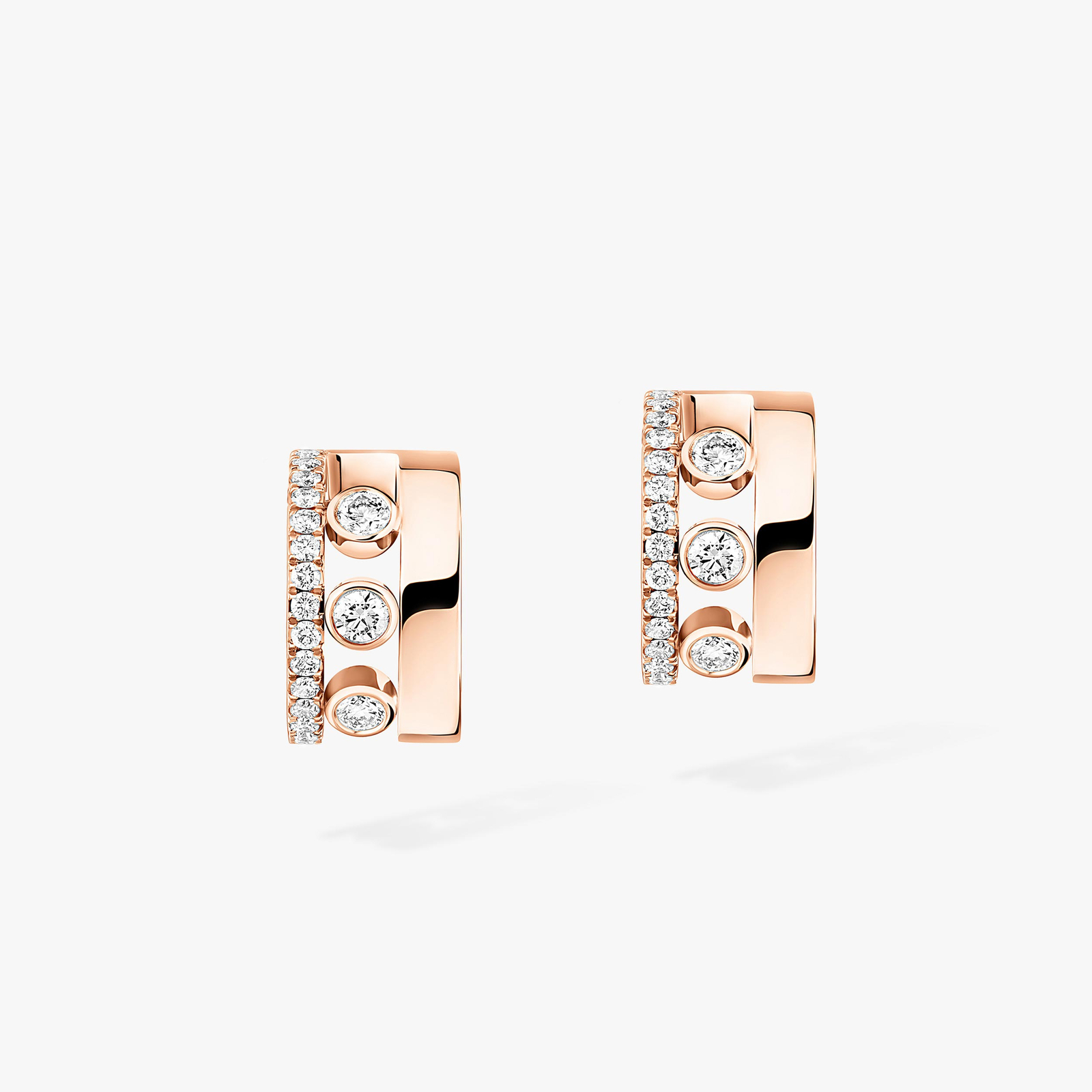 Move Romane Mini Hoops Pink Gold For Her Diamond Earrings 07178-PG