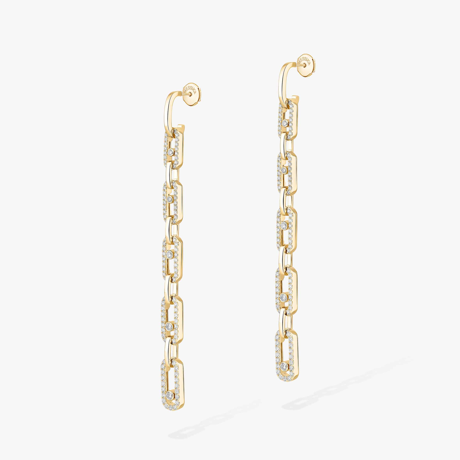 Move Link Multi Pendant Earrings Yellow Gold For Her Diamond Earrings 12011-YG